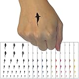 Great White Shark Top Down Silhouette Temporary Tattoo Water Resistant Fake Body Art Set Collection - Black (One Sheet)