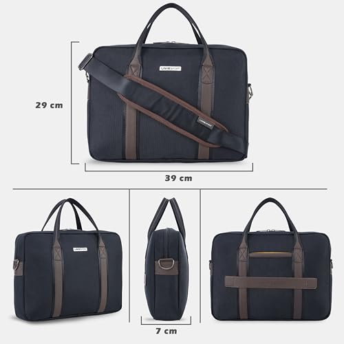 Image of Lavie Sport Elevate Briefcase 9L Laptop Briefcase Bag | Premium Leatherette Business Briefcase for Men & Women | Messenger Shoulder Bag with Detachable Strap