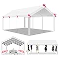COBIZI 10x20 Party Tent Heavy Duty, Galvanized Wedding Tent, Event Shelter Tent for Parties, Outdoor Tent with Built-in Sandbag, Carpas para Fiestas, Large Tent, Waterproof, White