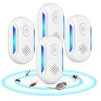 DOBWGXZ 2025 Upgraded Ultrasonic Pest Repeller, 4 Pack Mouse Repellent, Insect Repellent Plug In, Indoor Pest Control, Highly Effective against Mouse, Mosquito, Spider, Cockroach, Fly Etc (Light Blue)
