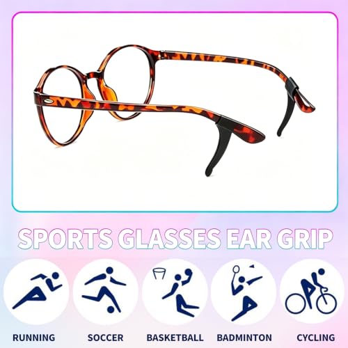 Image of MOLDERP Glasses Ear Grips, 20 Pairs Kids And Adults Glasses Anti-Slip, Silicone Elastic Eyeglasses Temple Tips Sleeve Retainer, Prevent Eyewear Sunglasses Spectacles Glasses Slipping (Clear,Black, M)