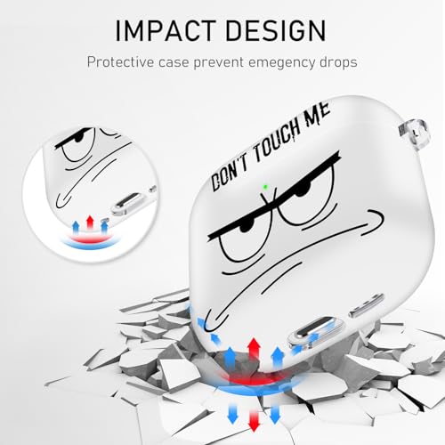 Image of for Apple Airpods 4th Generation Case Covers(2024),Don't Touch Me for Airpods 4 Cover with Keychain /Lanyard Soft Cute Shockproof Cover for Women Men Compatible AirPod 4 Case,White