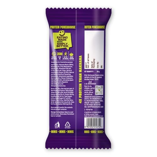 Image of Tata Simply Better Punchy Pepper Flavoured Edamame Beans, Pack of 5, Hi-Protein Snack (28g Each)