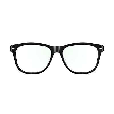 Amazon Echo Frames (newest model), Smart glasses with Alexa+ Early Access, Square frames in Classic Black with blue light filtering lenses