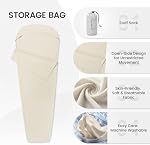 ONETIGRIS CAMPING 4.2oz Linge de sac de couchage ultralégère, feuilles de voyage compactes lavables, sac de couchage adulte pour le backpacking, randonnée, Camping, Hôtels
