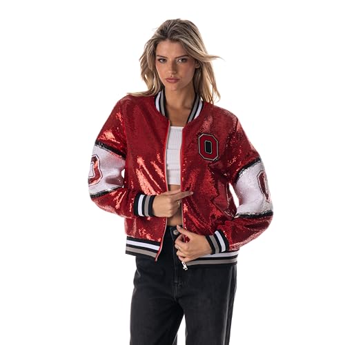 The Wild Collective Ohio State Buckeyes NCAA Officially Licensed Premium Sequin Jacket Medium