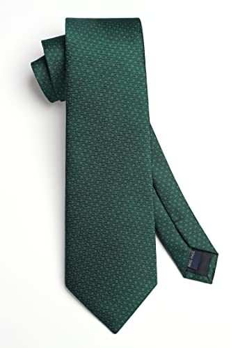 Image of HISDERN Polka Dot Ties for Men Classic Silk Ties and Pocket Square Formal Business Necktie Handkerchief Wedding Party