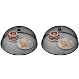 Gwtdtoad 2 Stück Metall Lebensmittel Schutzhaube Abdeckhauben Für Lebensmittel, Fliegenhaube Fliegenschutz Essen Wiederverwendbare Insektenschutznetz Für Partys,Camping,Picknicks Im Freien 27 cm