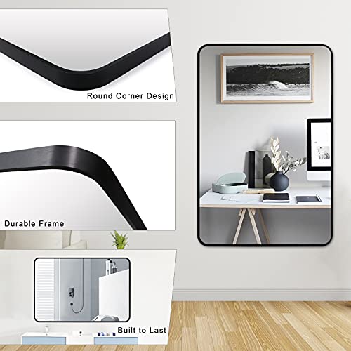 Wall Mirror 30X40 Inch Bathroom Mirror Wall-Mounted Mirror 40 X 30 Vanity Mirror For Vertical Or Horizontal Hanging Rectangle Modern Mirror With Black Frame #TOP3