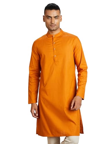 Image of Amazon Brand - Symbol Men Festive Embellished Long Kurta (Regular Fit)