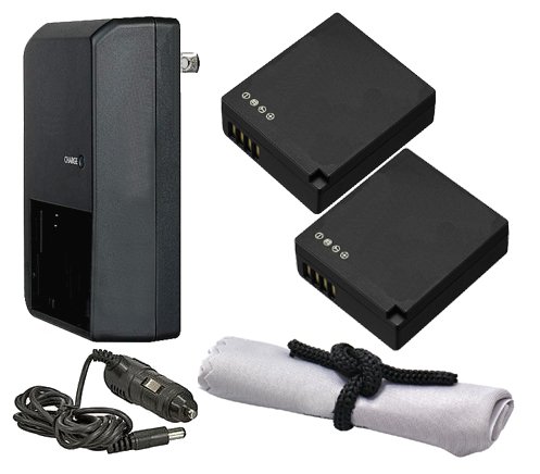 Digital Nc Panasonic Lumix DMC-GF3 'Intelligent' Batteries (2 Units) + AC/DC Travel Charger + Nwv Direct Microfiber Cleaning Cloth.