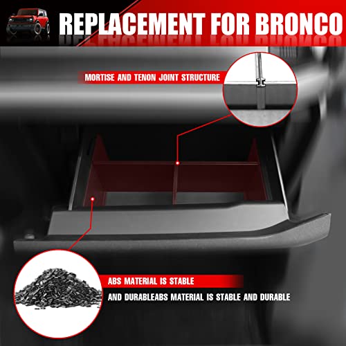 Mabett Glove Box Dividers Organizer For Ford Bronco Accessories 2021 2022 2/4-Door,Use Dividers To Organize Center Console Interior Storage Box #TOP5