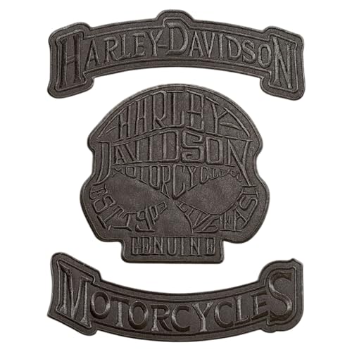 3 PCS Sets Skull Large Size Harley Iron On Bikers Embroidery Patch Fir Leather Jackets & Vest RH002
