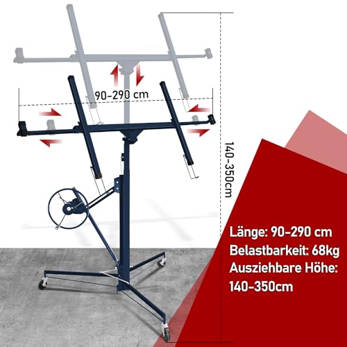 Lève-plaque XXL pliable capacité 68 kg pour montage de cloisons
