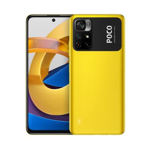 Xiaomi Poco M4 Pro 5G - スマートフォン 64GB、4GB RAM、デュアル Sim、ヨーロッパバージョン、公式保証、イエロー