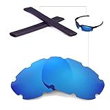 oakley split jacket nose pads Gummi include: Ohrsocken Walleva Belüftet Wechselgläser Und Earsocks für Oakley Split Jacket Sonnenbrille - Mehrfache Optionen (Eisblau Polarisierte Linsen + Schwarzer Gummi)