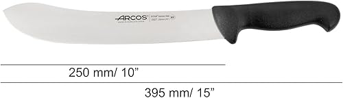 Miniatura 2 de Arcos Cuchillo de carnicero de acero inoxidable de nitrum de 10 pulgadas. Cuchillo de cocina profesional para cortar carne, pescado y verduras.