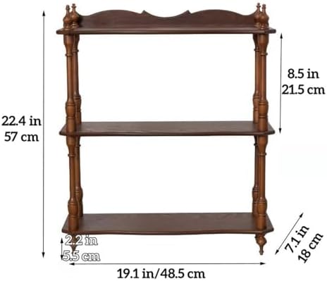 3-Tier Wooden Countertop Storage Rack - Mug Holder & Cup Display Stand - Desk Shelf Organizer for Living Room & Dining Room - Practical Home Decor