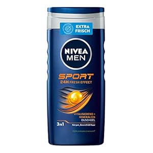 NIVEA MEN Sport Duschgel (250 ml), pH-hautfreundliche Pflegedusche mit vitalisierendem Duft, Männer Duschgel mit Mineralien für Körper, Gesicht und Haar