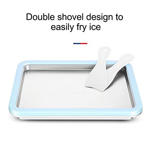 Ice Cream Pan, SEAAN Roll Ice Cream Maker Fried Yogurt Milk Machine DIY Homemade Frozen Yogurt Rectangle with 2 Spatulas, Blue