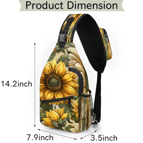 Bolso bandolera unisex con diseño floral miniatura 2