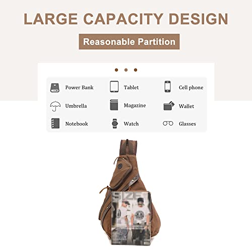 Men's Casual Daypacks Canvas Sling Shoulder Bags Vintage Crossbody Bag for Cycling Hiking Travel4