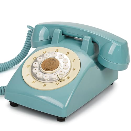 WORVABE Audio Guest Book Wedding Phone Retro Audio Phone Guestbook with Clear Voice Recording for Wedding Reception Bridal Shower Birthday Baby Shower Anniversary Engagement (Sky Blue)