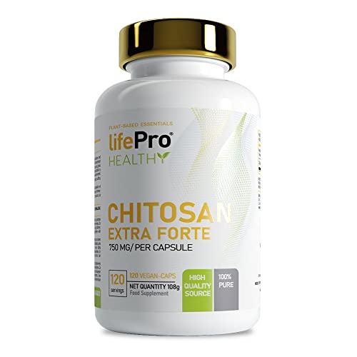 Life Pro Chitosan 120 caps | Potente Complemento Bloqueador de grasas | Fórmula basada en chitosan que puede reducir los niveles de colesterol.