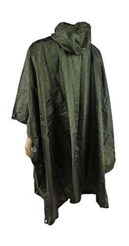 Matthias Kranz Army Poncho de lluvia US Poncho Rip Stop en 4 colores, color verde oliva, tamaño talla única
