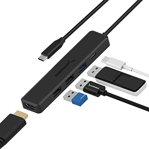 Hub Usb C SABRENT Adaptador USB C, hub USB C 3.0, Distribuidor USB múltiple, extensión USB c con 4K HDMI | 1 HUB USB 3.0 | 2 HUB USB...