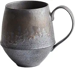 Caneca de viagem de cerâmica estilo retrô xícara de café criativa de grés caneca de café de grande capacidade xícara de café da manhã reutilizável xícara de café (A)