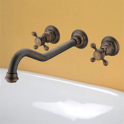 Robinet de bassin en cuivre rétro : mitigeur de salle de bain vintage en laiton antique