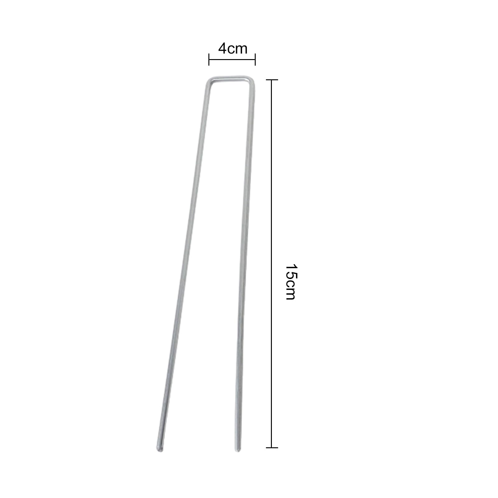 100 picchetti da giardino in acciaio galvanizzato a forma di U, per geotessile, prato, patio, paesaggistica, barriera, tessuto per irrigazione