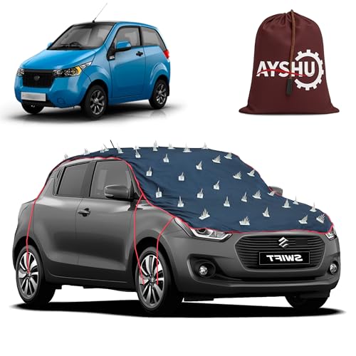 Image of AYSHU Water-Resistant Spike Car Cover for Mahindra e2o - Protects from Dogs, Monkeys, Dust, Sunlight & UV - Full Roof Universal Fit