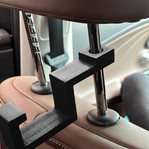 DAUCHVNY Hard Hat Holder for Truck Seat Bamboo Hard Hat Hook for Seatback Headrest Hooks for Car Portable Hard Hat Hanger Holds Hard Hat and Vest with Ease (1)