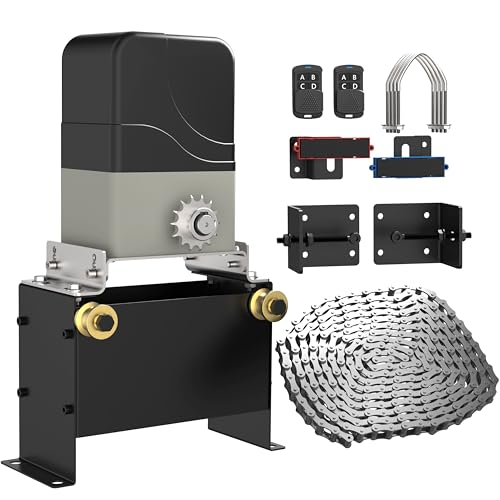 Blütezeit 1100lb Sliding Gate Opener - Chain Drive Electric Gate Motor with 2 Remotes & 16.4ft...