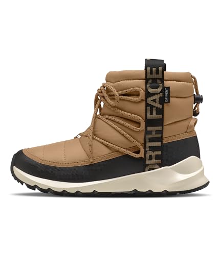 The North Face Women's ThermoBall Lace Up Waterproof Boot | Insulated Winter Boot, Durable Rubber Outsole, Almond Butter/TNF Black, 11