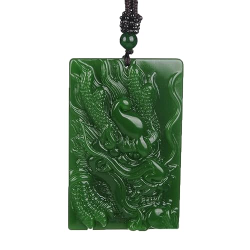 Pendentif en jade vert véritable sculpté en dragon pour révéler votre force intérieure