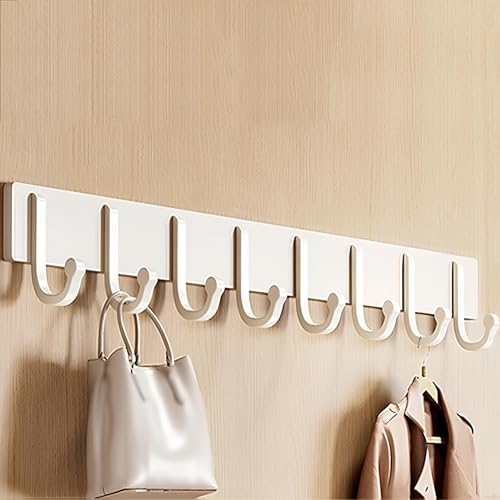 XUQQU Perchero Pared, Perchero Colgante De Estilo Pastoral, Ganchos De Pared Sin Taladrar, Percheros Pared Aleación De Aluminio,Adecuado Para El Balcón Del Baño Detrás De La Puerta(White,62cm/24.4in)