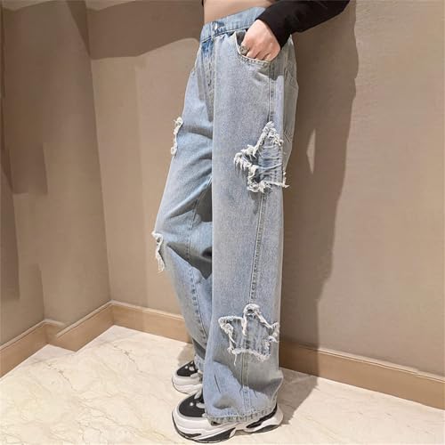 SANGTREE Womens Wide Leg Jeans Elastic Waist Denim Pants Baggy Jeans for Womens，S-XXL3