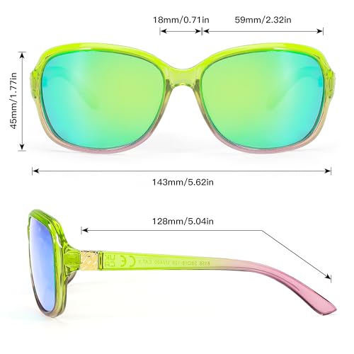 Image of SIPHEW Polarized Sunglasses for Women | Vintage Square Sunglasses w UV400 Protection | Womens Wraparound Shade