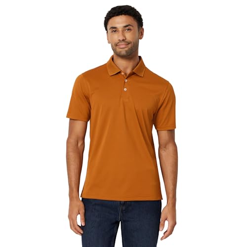Image of Amazon Essentials Men's Moisture Wicking Golf Polo Shirt, Short Sleeve, Slim-Fit, Quick-Dry