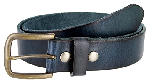 Men's Casual Jeans Belt made with Vintage Full Grain Leather 1-1/2" = 38mm wide3