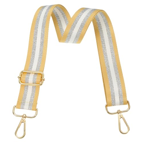 Image of PATIKIL Purse Strap, Wide Shoulder Strap Adjustable Crossbody Bag Straps Universal Replacement Shoulder Bag Belt for Women's Handbags Canvas Guitar Bag Backpack, Yellow