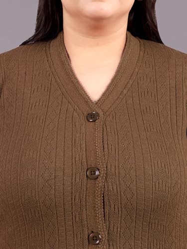 Image of HIFZAA Plus Size Sweater for Womens Woolen Full Sleeve Cardigan 3XL 4XL 5XL 6XL