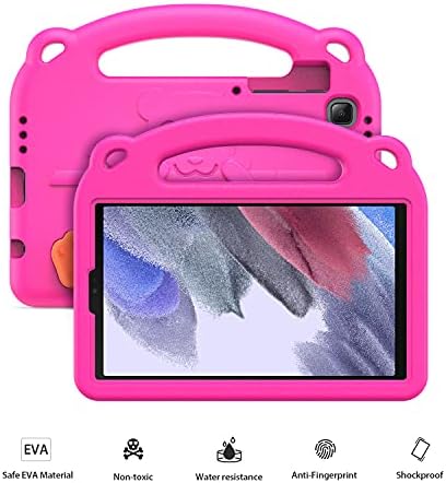 DUZZONA Kids Case for Samsung Galaxy Tab A7 Lite 8.7 Inch 2021 Tablet(SM-T220 / SM-T225),Light Weight Shockproof Case with Shoulder Strap,Handle Kickstand Protective Case for Tab A7 Lite,Rose Pink
