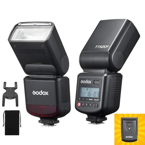 GODOX TT520 III Flash Speedlite universel déclencheur sans fil GN33 433 MHz, modes S1/S2, 8 niveaux de puissance, Canon, Nikon, Pentax