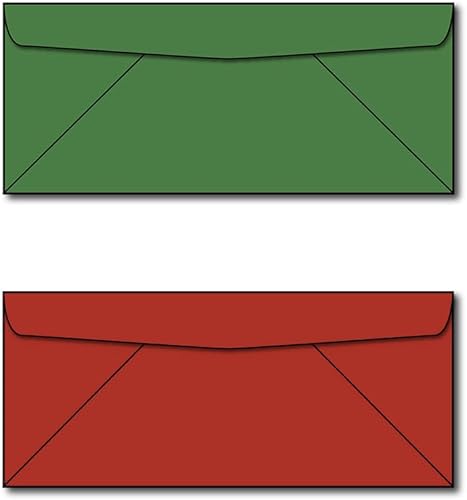 Miniatura 1 de Paquete navideño de sobres rojo y verde #10  50 sobres en total (25 de cada color)  Perfecto para invitaciones y regalos de temporada