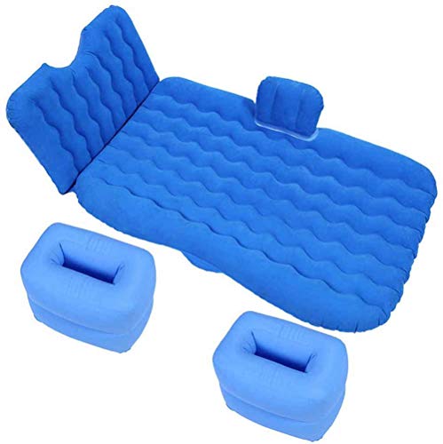 WSJYP Cama Inflable para Automóvil, Colchón Interior para Automóvil, Cojín de Aire para Torno de Viaje Portátil, Camping Universal con Dos Cojines de Aire,Blue