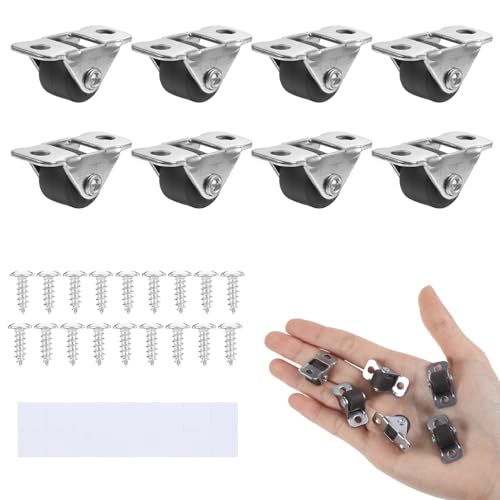 8 Stück Möbelrollen Klein - Jedes Rad Kann ca. 10 KG,Mabor 13mm Kleine...